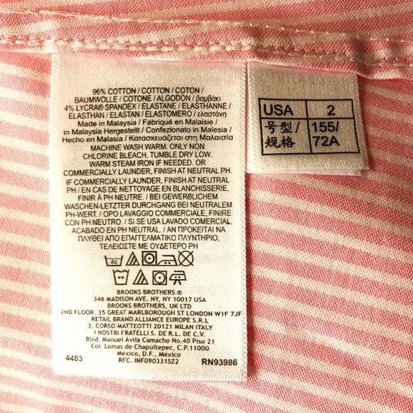 🐑 𝐁𝐑𝐎𝐎𝐊𝐒 𝐁𝐑𝐎𝐓𝐇𝐄𝐑𝐒 🐑 French Cuff Blouse Pink/White Stripe NEW!! - Picture 10 of 11